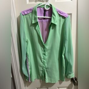 Walter Baker Lavender and Mint Blouse